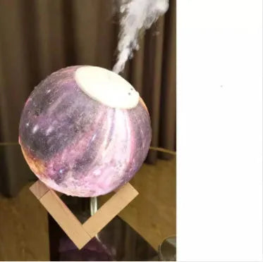 Wood set lunar-shaped humidifier and night light with 13cm diameter ball and USB charging cable