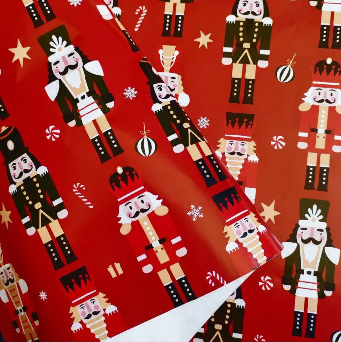 Christmas gift wrapping paper with printed snowman design on double copper paper 50x70cm