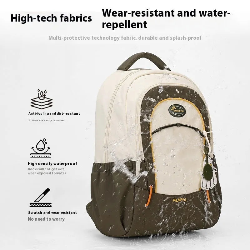 Large capacity leisure travel backpack in cherry blossom powder colour with curved shoulder straps