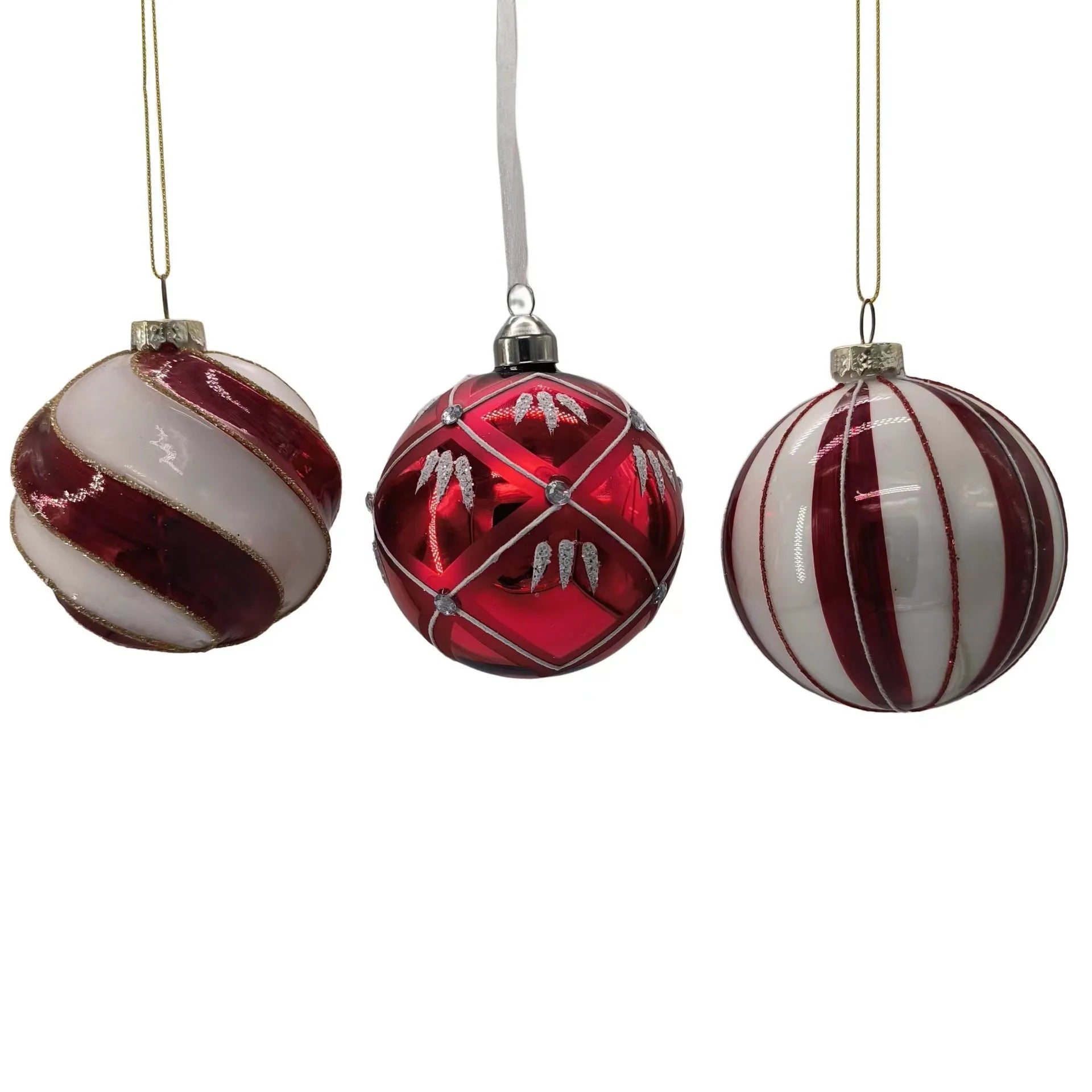 Glass ball hanging pendant with coloured glaze finish for home decoration