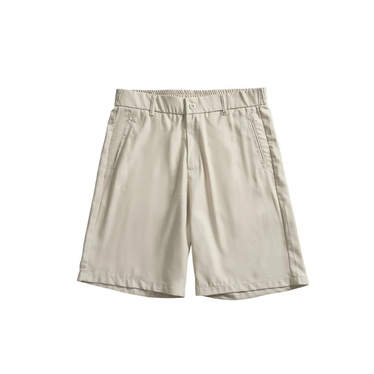 Men's lyocell casual shorts in loose fit with elastic waist, shown in apricot colour