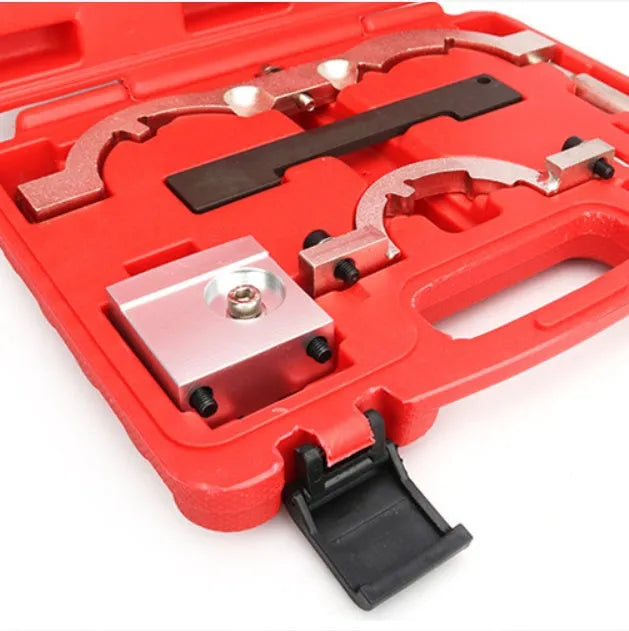 Red chrome-vanadium steel timing tool kit for Opel 1.4T LUJ engine repair.