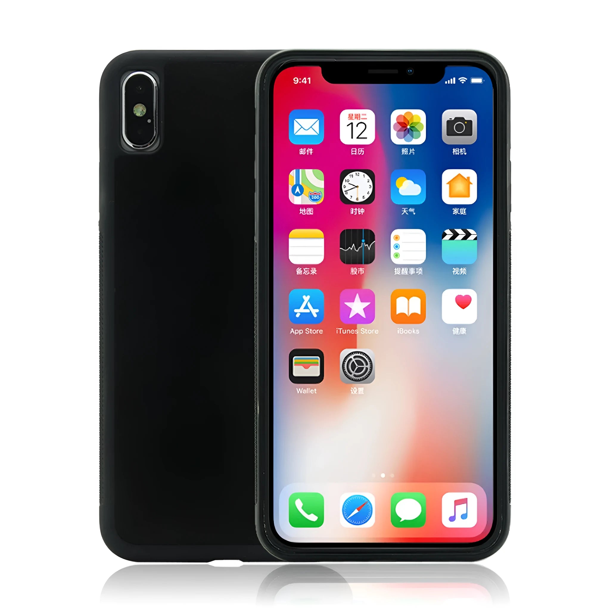 Anti-gravity nano material phone case for iPhone, black and white colours, shockproof and shatterproof protection