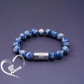 Unisex ethnic style Bodhi seed bracelet with geometric design in Black and White Qiankun colours
