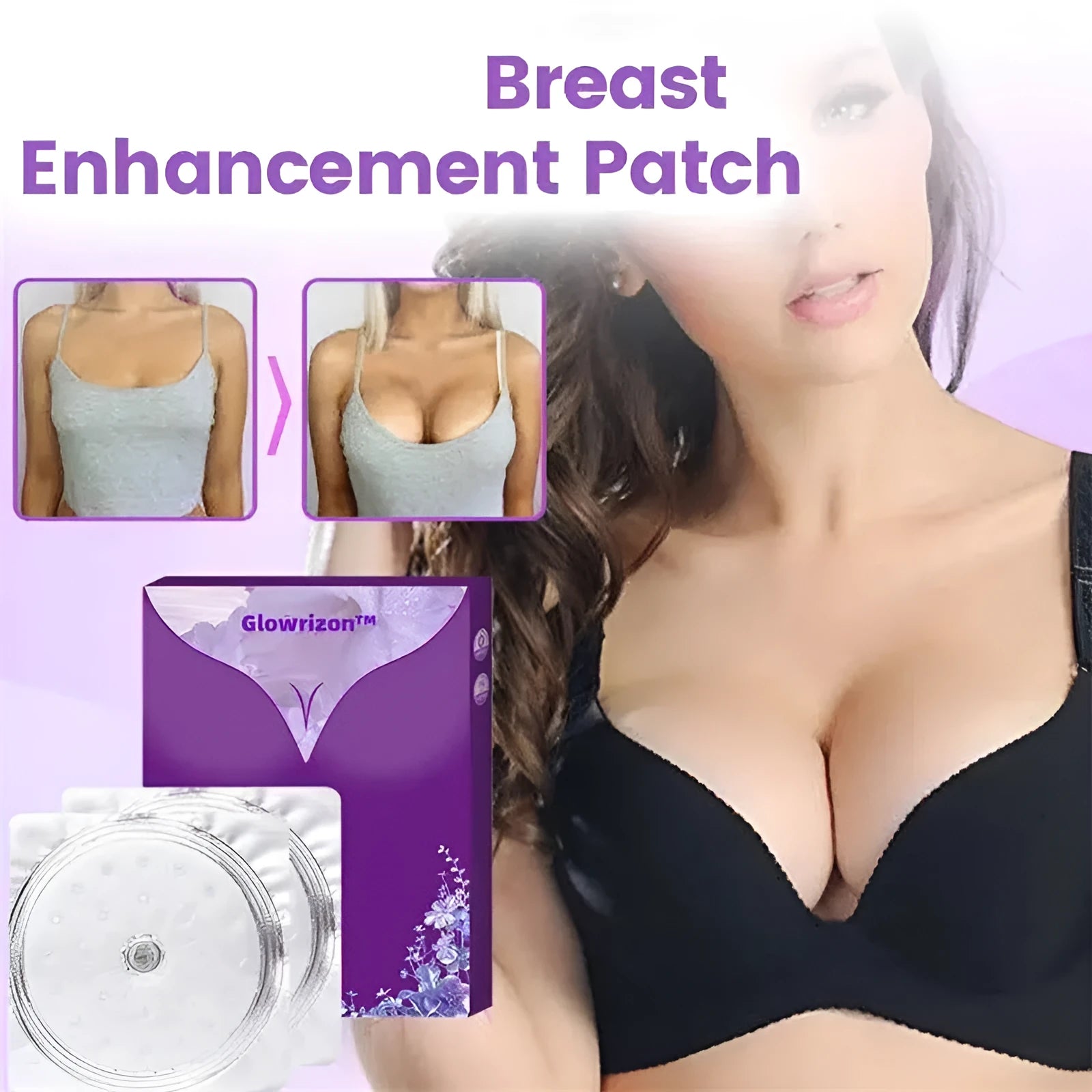 Single pack chest patch beauty mask with one pair of adhesive strips for breast enhancement