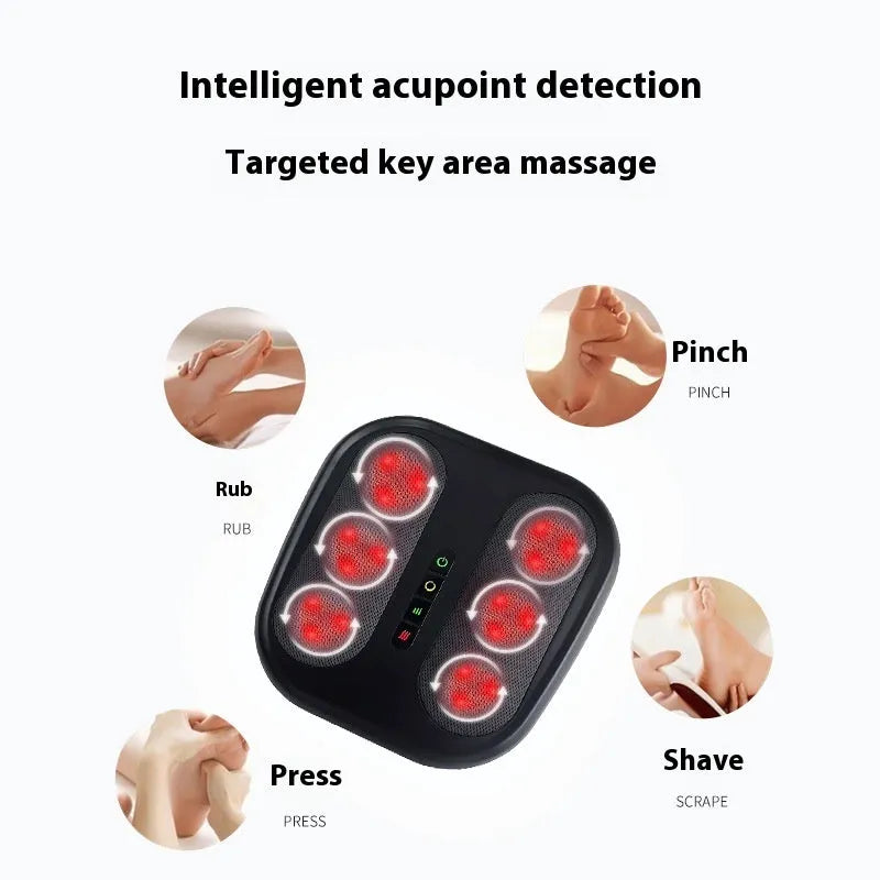 Multifunctional foot massager with infrared physiotherapy in black – includes kneading and reflexology massage functions