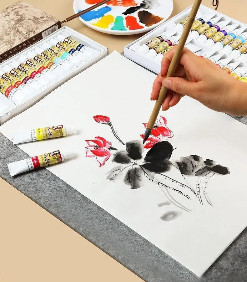 18-colour Chinese painting pigment set, 12ml capacity, for children and beginners