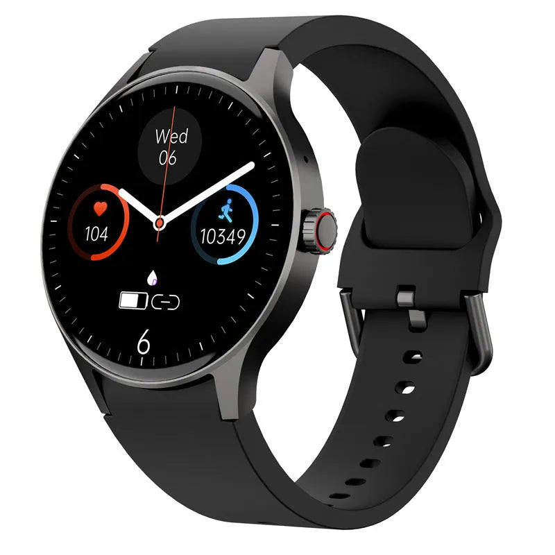 46mm diameter Bluetooth sport watch with 1.43-inch round screen showing display interface