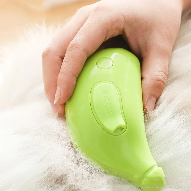 3 in 1 pet steam brush for cats and dogs USB rechargeable grooming comb green colour