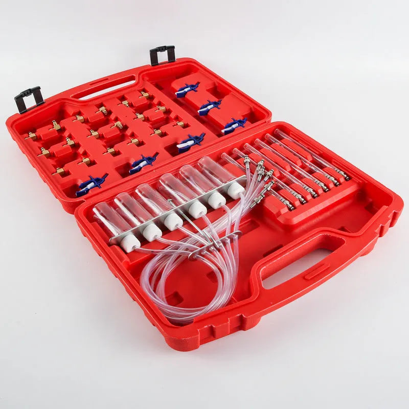 Brass and plastic fuel injection oil return measuring instrument for automotive diagnostics