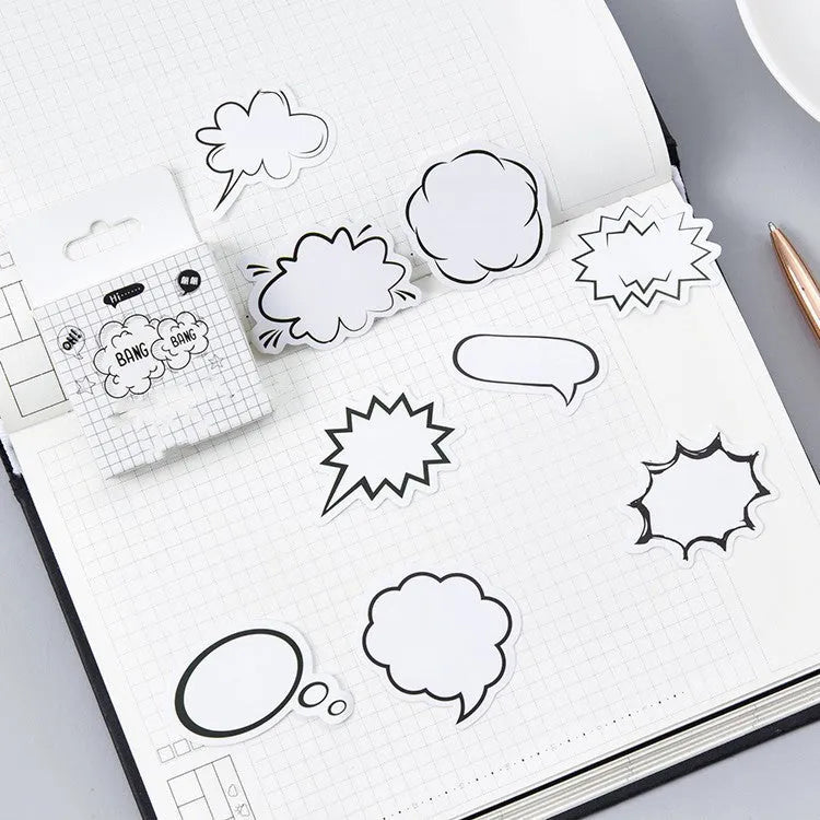 Momo Original black and white bubbles design boxed sticker set with 45 pieces for hand account book decoration
