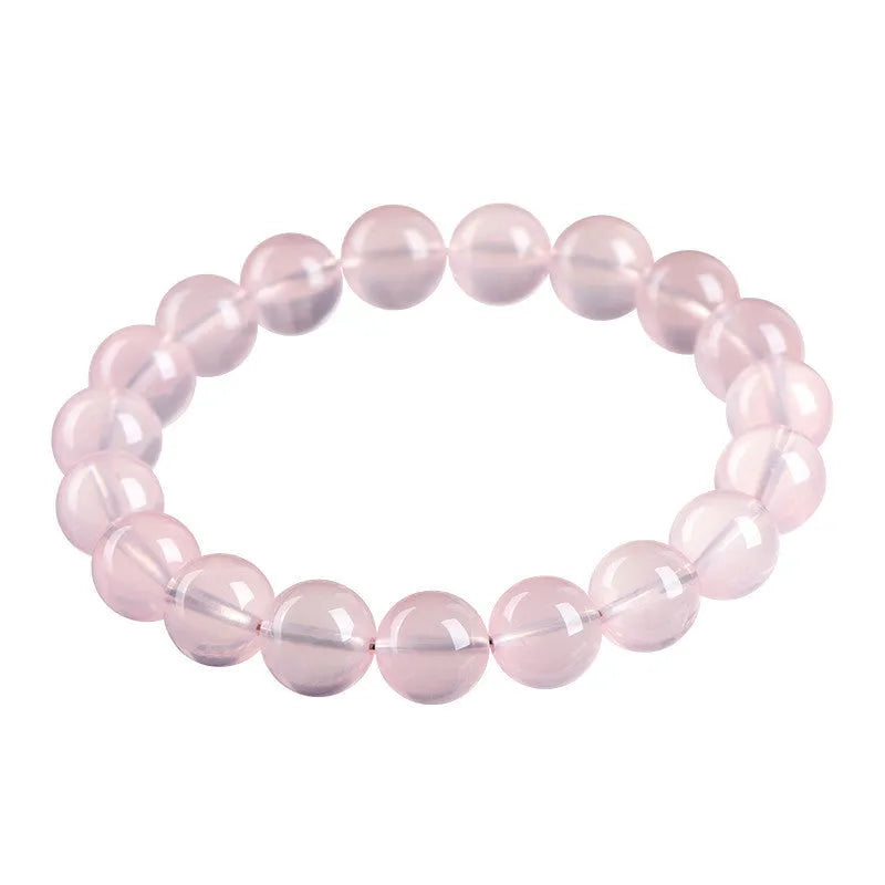 Natural starlight crystal round bead bracelet for women in pink with multiple size options
