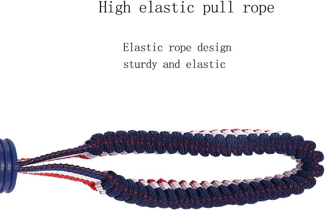 Blue or red natural rubber dog ball with attached rope toy for small and medium breed dogs