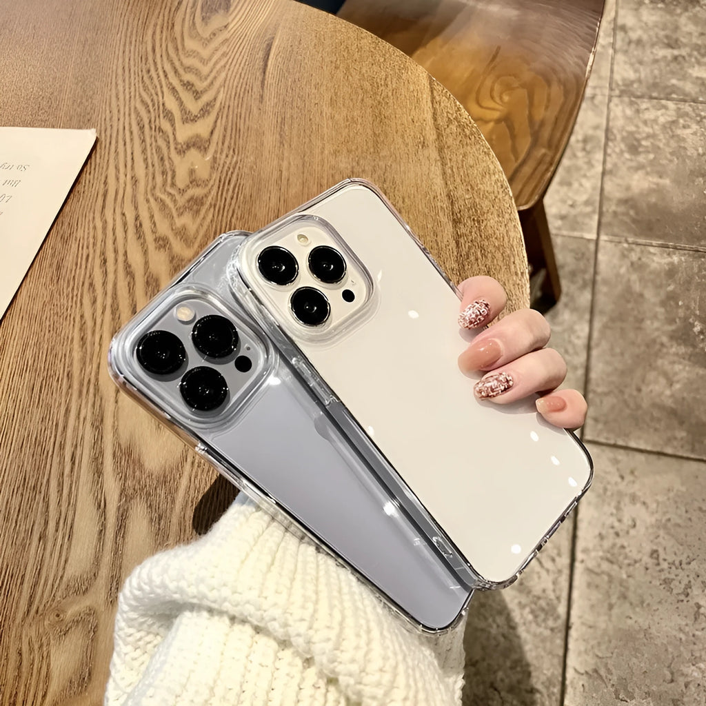 Transparent acrylic TPU PC phone back cover for iPhone and Samsung with inner airbag