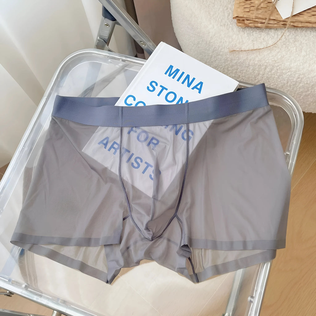 Men's thin breathable quick-drying boxer shorts in seamless nylon fabric