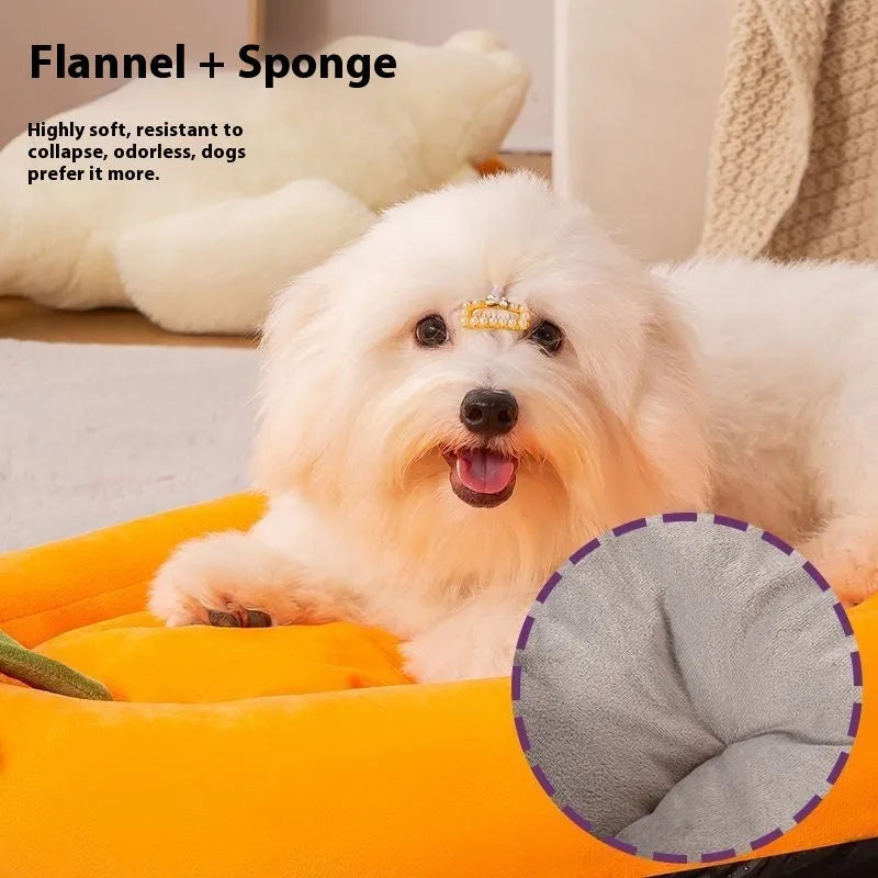 Brown removable washable dog mat with non-slip base, sized for a medium dog, on a wooden floor.