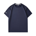 Seamless nylon quick-dry T-shirt in black, slim fit, round neck, short sleeve for men
