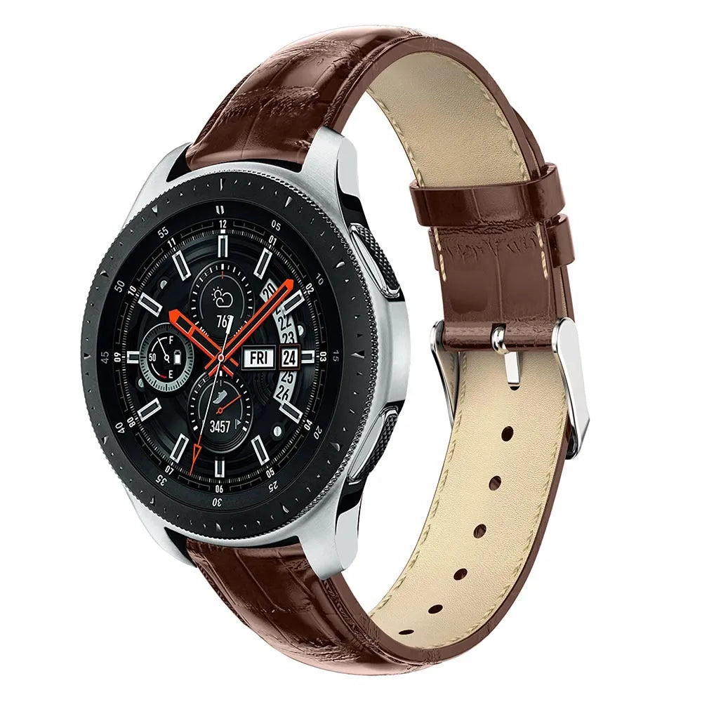 Genuine leather active watch band for Galaxy Watch 46mm in Black, Brown, Pink, Red or White