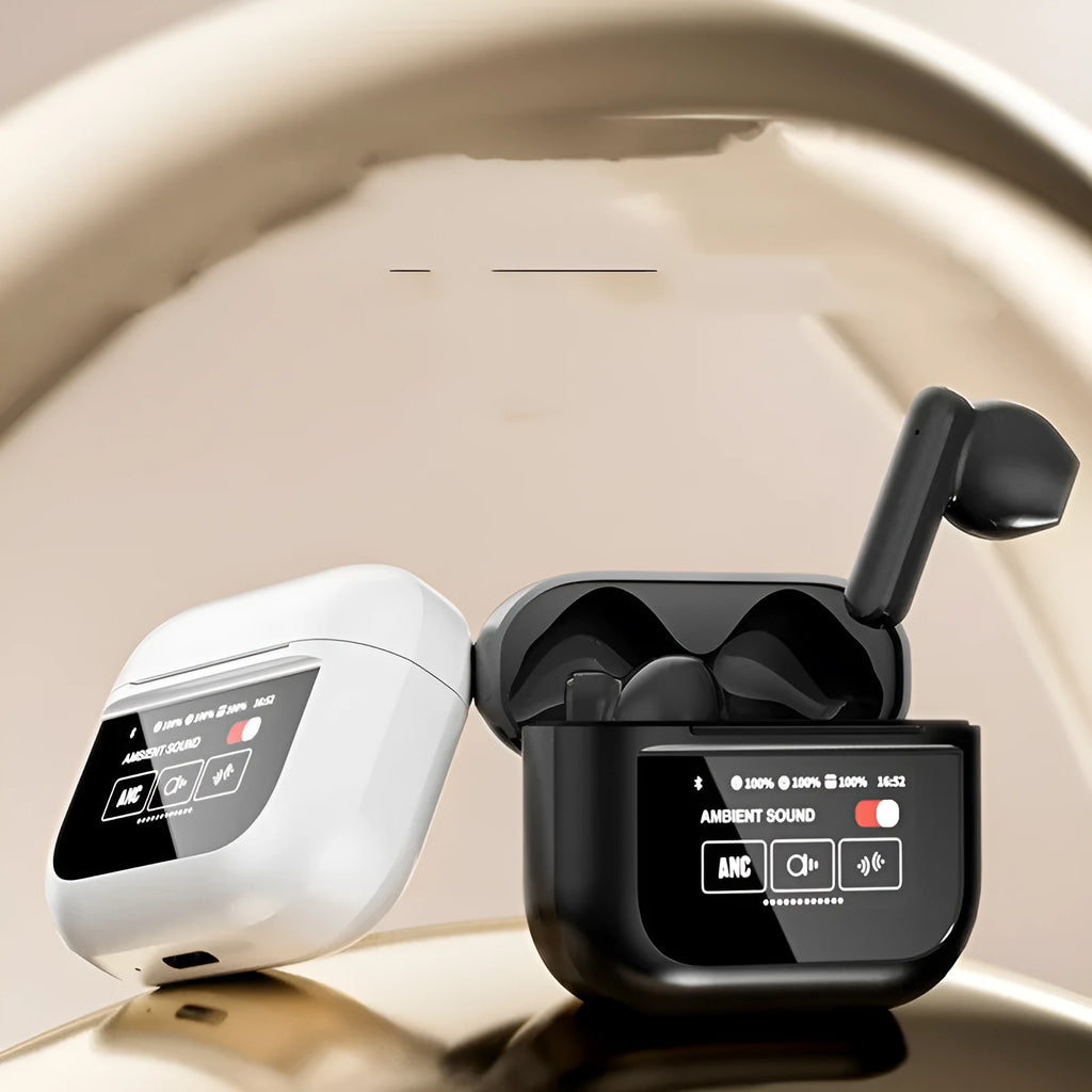 Full-colour touch screen Bluetooth headset with LCD display and ear hook design