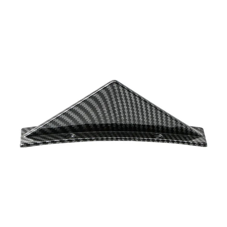 Four triangle car rear spoilers in ABS plastic with bright black and carbon fibre finish options