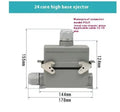Rectangular hot runner plug heavy load connector core HDC-HE-006-1-6 with copper silver plated contacts