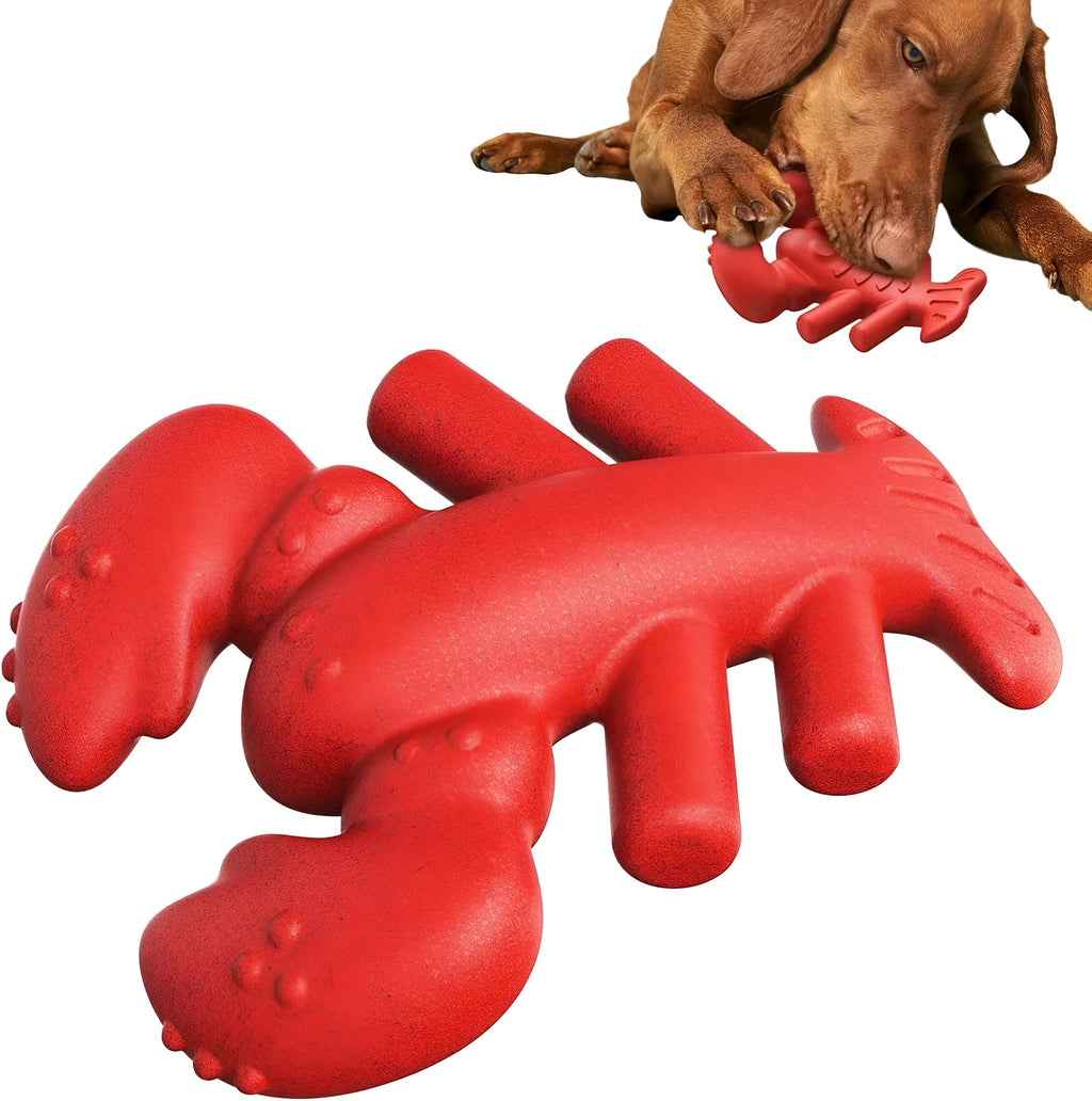 Red large nylon dog chew toy for aggressive chewers on a white background.