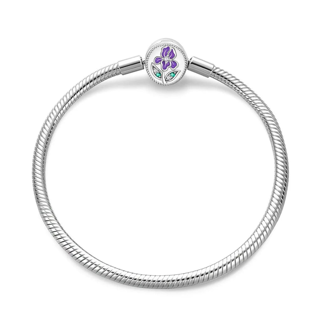 Silver plated copper snake bone bracelet with heart shape love star moon butterfly design