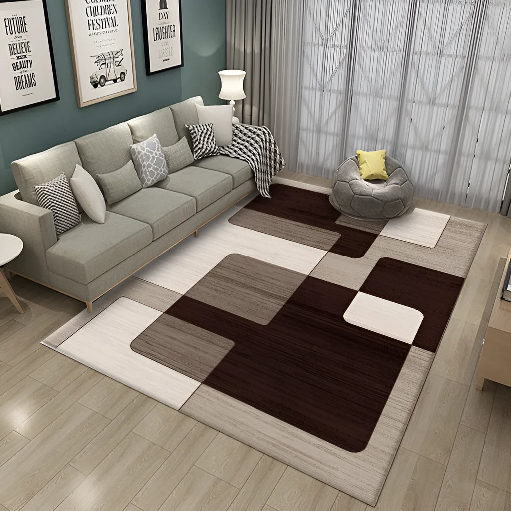 Nordic rectangle carpet 120x160CM in crystal velvet super soft fabric for living room or bedroom floor