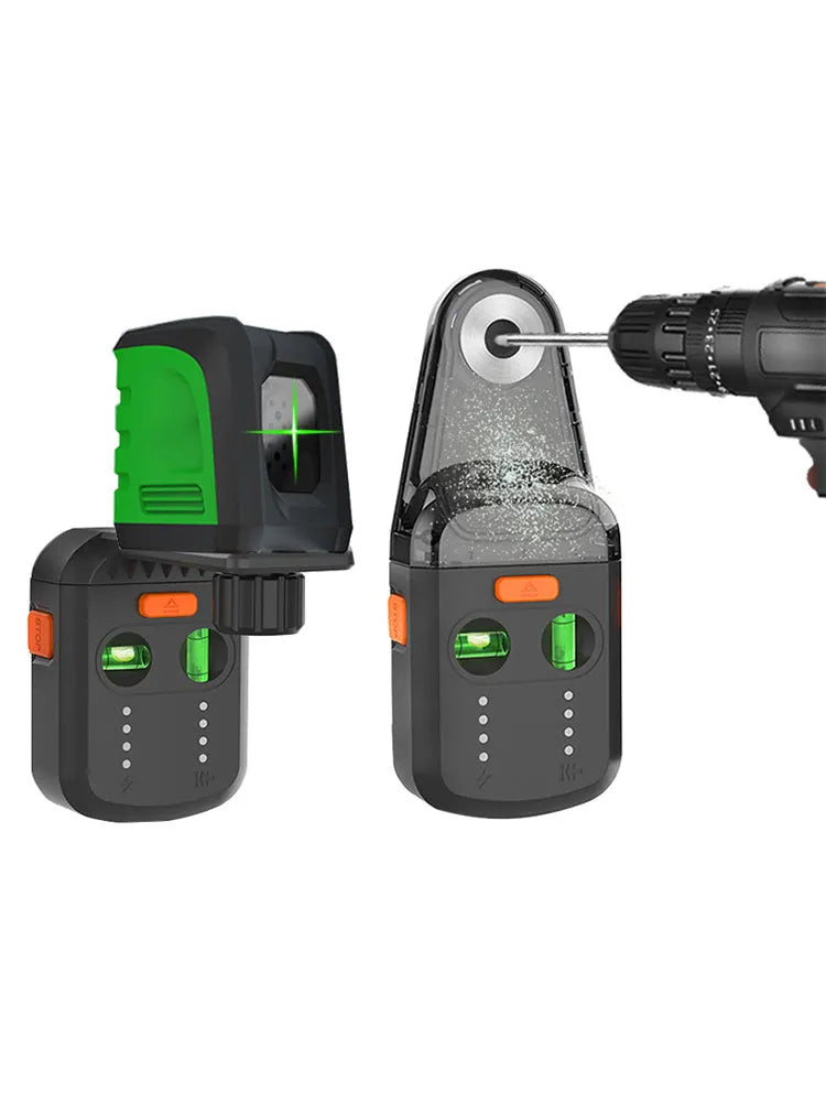 Dust collection red light laser level bracket for electric hammers, showing compact design with laser window.