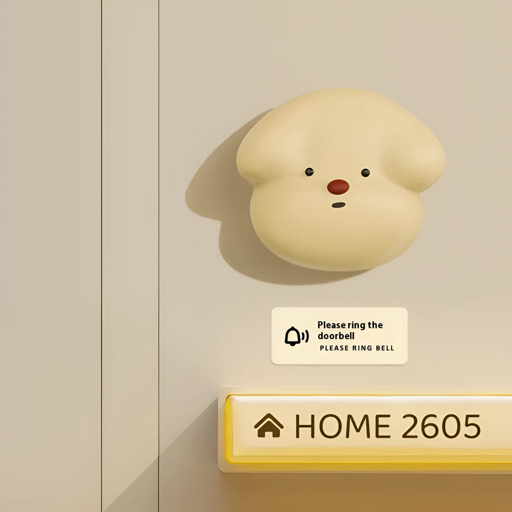 Household wireless plug-in doorbell with self-generating beeper alarm in milky yellow or white colour options