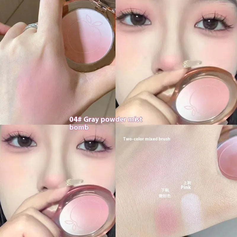 Bubble gradient powder blush compact in ebony rose with pseudo plain finish for dry skin