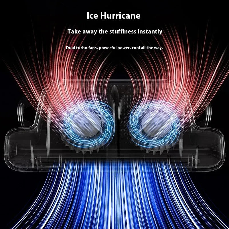 USB car fan with brushless motor and no-blade design, three speeds, in black colour