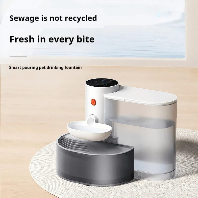 Dump rechargeable cat water fountain with 3L capacity and ABS plastic construction