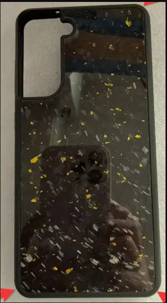 Samsung Galaxy phone case in Forged Red finish shown on an S21 Ultra model