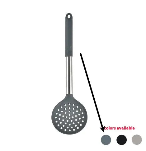 12-piece black silicone kitchen utensil set with tools stored in a rotating countertop storage bucket