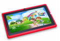 7-inch Android WiFi tablet with dual camera and plastic body, black colour, front view