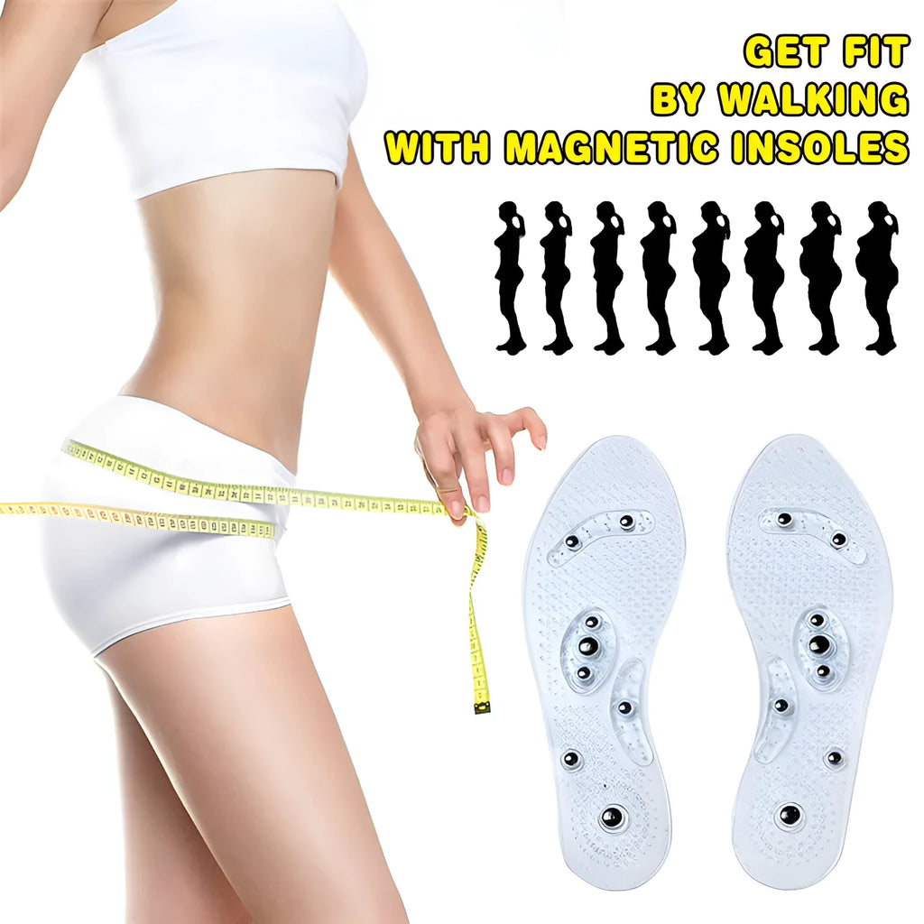 Transparent magnetic massage insole with multiple nodes for foot stimulation, 25cm female size