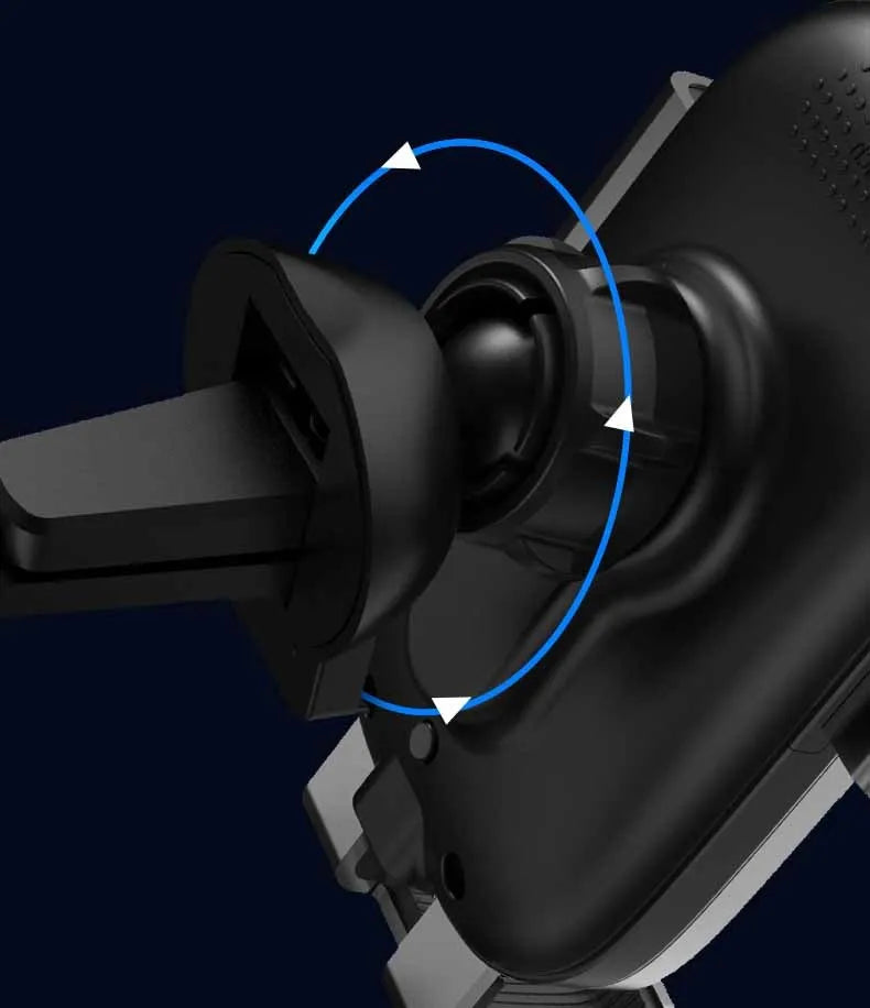 Black sucker car phone holder with USB charging stand mounted on dashboard