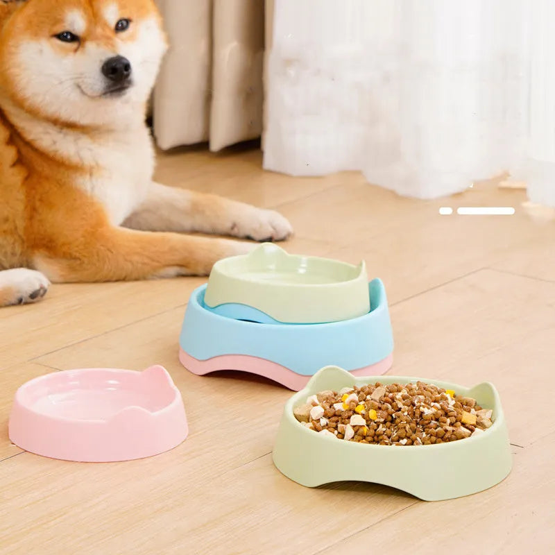 Blue ceramic dog slow feeder bowl with raised maze pattern for fast-eating dogs.