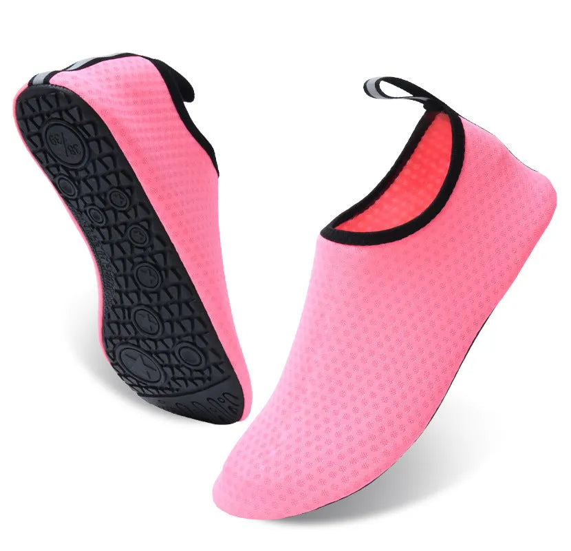 Non-slip beach shoes with mesh upper and TPR sole in multiple colour options
