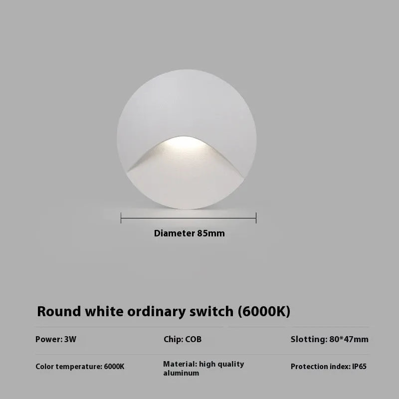 Human induction outdoor foot lamp with aluminium shell, 85 x 85 mm size, in black, grey, or white