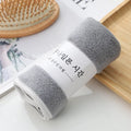 Thickened high-density coral fleece face towel in beige, 30x60cm, with edging finish