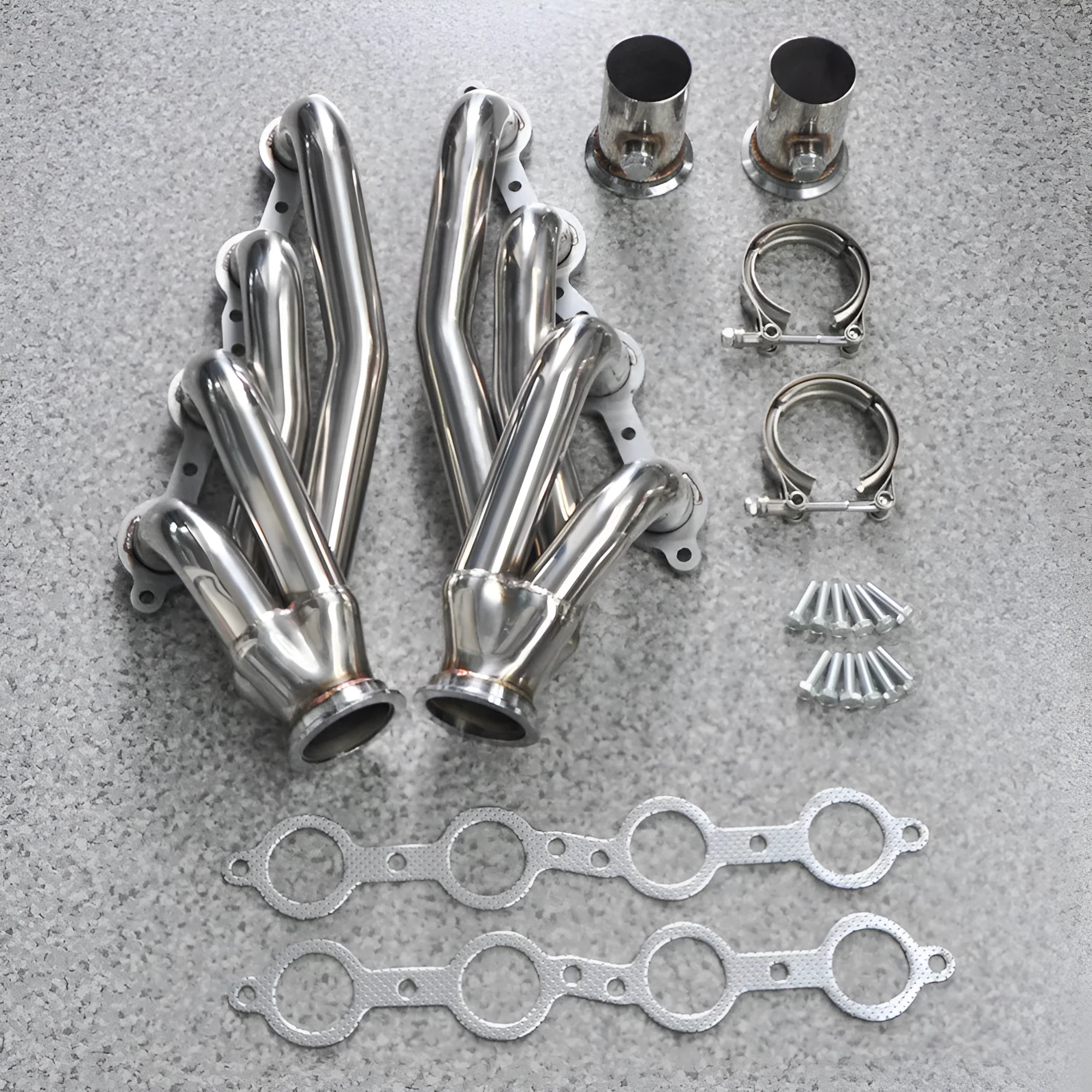 Silver 304 stainless steel modified exhaust manifold banana set for Chevrolet vehicles