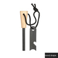 Portable outdoor flint survival tool with sparkstone, cylindrical style