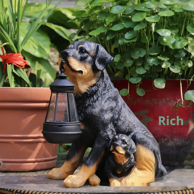 Solar garden lamp ornament resin craft outdoor decoration Daikin Wool colour