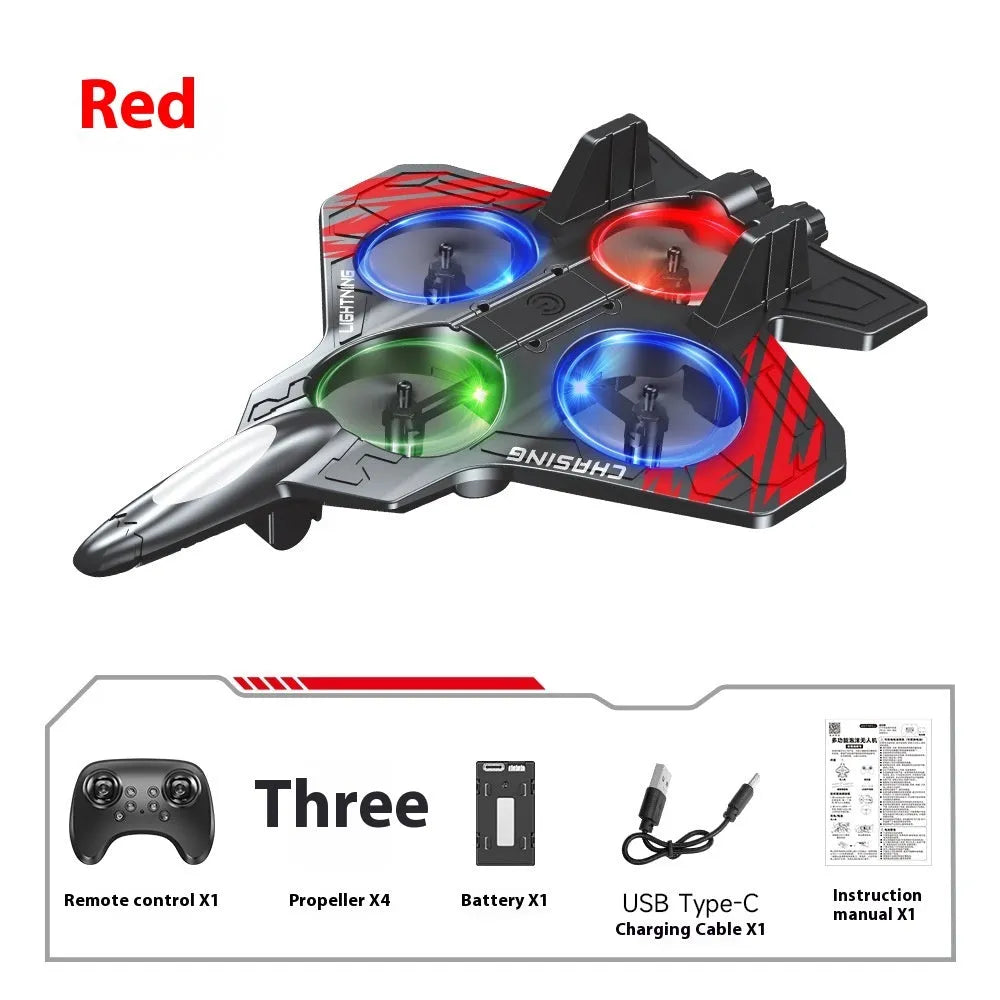 E72 foam remote control toy airplane in blue with gesture recognition and multiple battery options