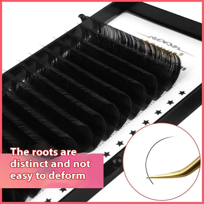 16-row dense false eyelashes made of mink hair in various lengths on a card.