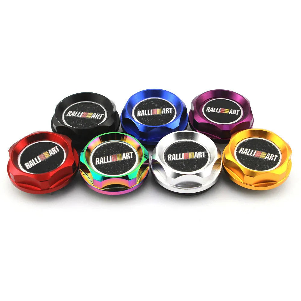 Aluminium alloy oil filter cap for Mitsubishi cars in a selection of six colours
