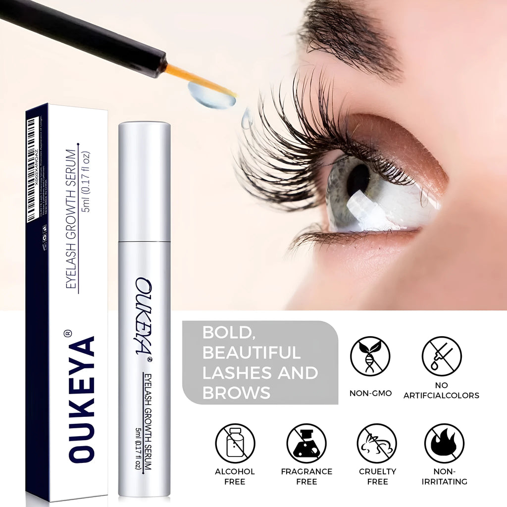 Silver eyelash growth essence bottle with 5ml eyelash nutrient solution for gentle repair