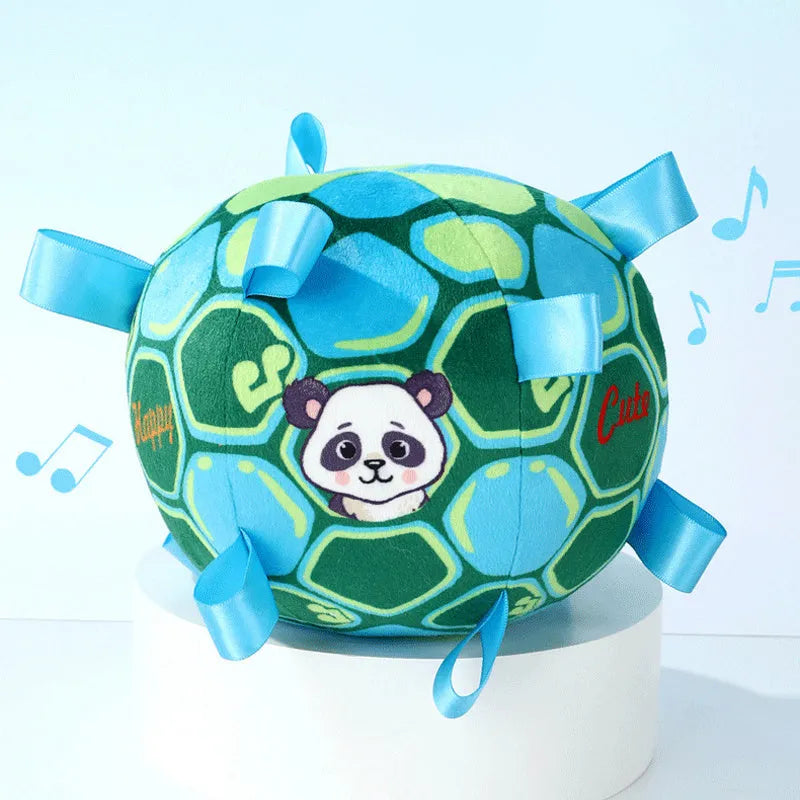 Bite-resistant plush dog toy with bells for aggressive chewers training in three colour options